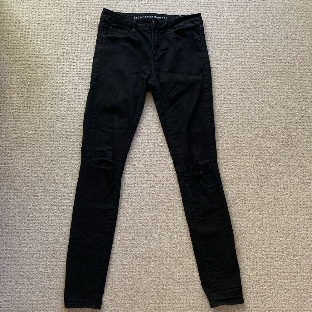 Articles of Society Black Ripped Skinny Jeans